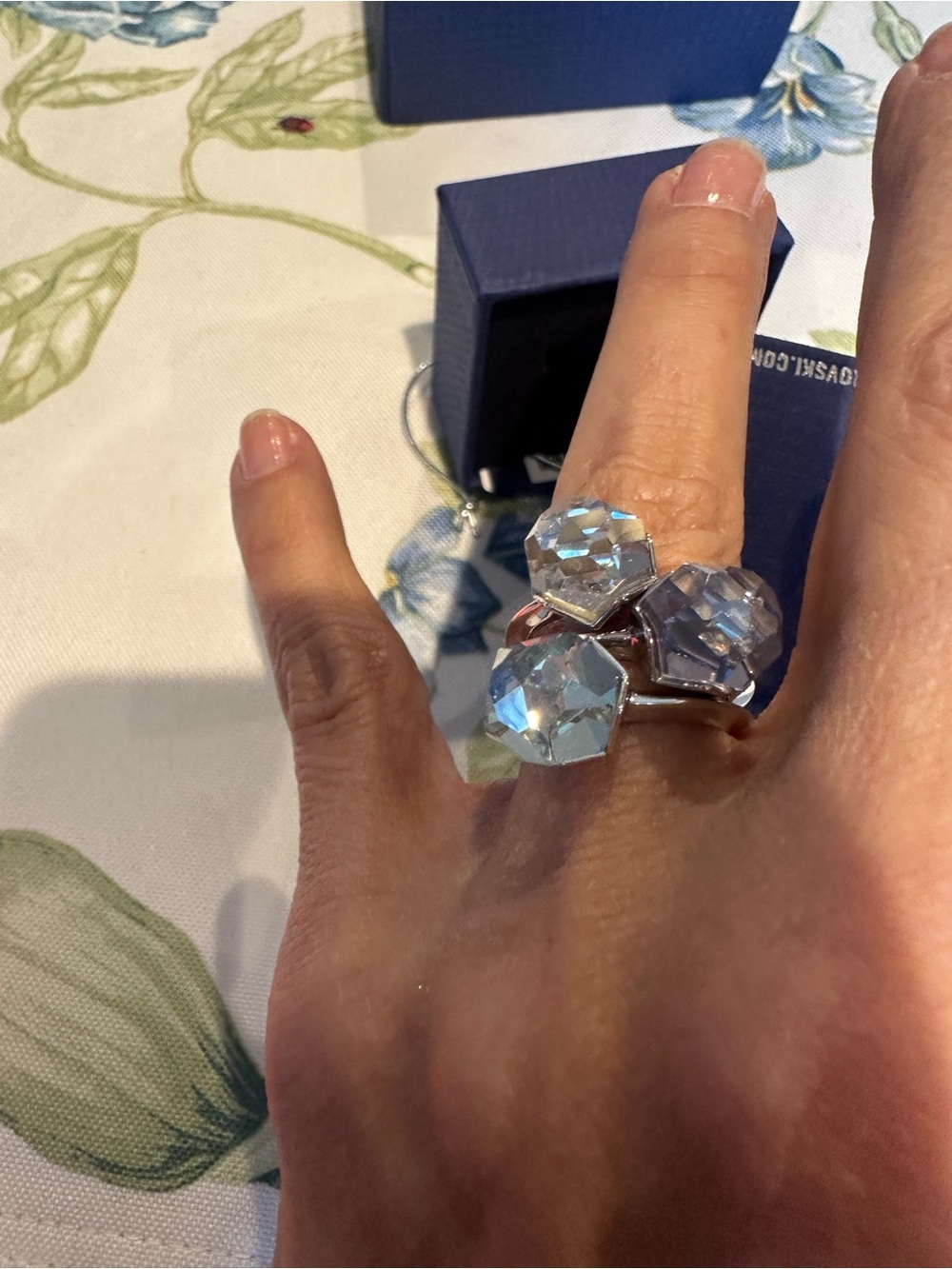 Swarovski Nuts Triple Stacking Ring Set - NIB - Sz 8 - style 1119302 - Picture 3 of 4